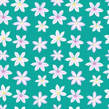 Beautiful clematis flower seamless pattern background. Vector Illustration イラスト素材