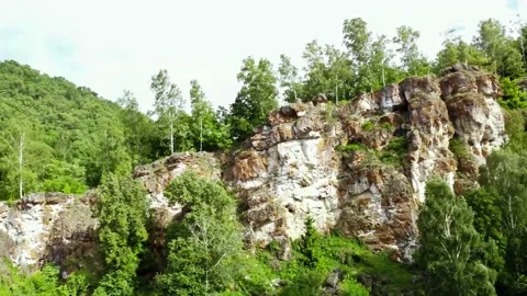 Beautiful cliff view with trees	 Stock Footage 149321072