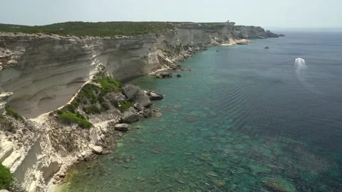 The beautiful cliffs of Bonifacio on a sunny summer day. Southern Corse, France. Vidéo 217395011