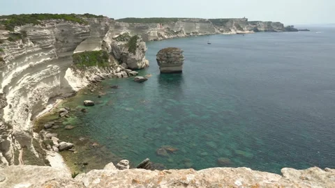 The beautiful cliffs of Bonifacio on a sunny summer day. Southern Corse, France. Stockbeeldmateriaal 217395107