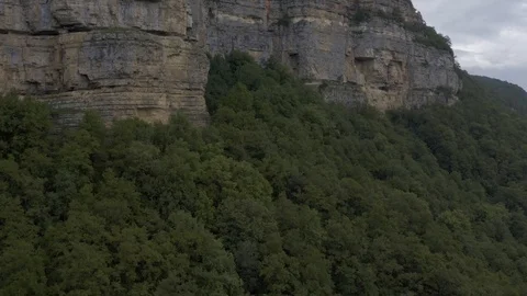 Beautiful cliffs on a cloudy day - Mezmay village, Russia Stock Footage 115830601