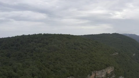 Beautiful cliffs on a cloudy day - Mezmay village, Russia Stock Footage 115830912