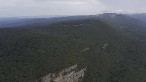 Beautiful cliffs on a cloudy day - Mezmay village, Russia Stock Footage 115831229