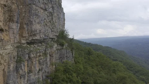 Beautiful cliffs on a cloudy day - Mezmay village, Russia Stock Footage 115832042