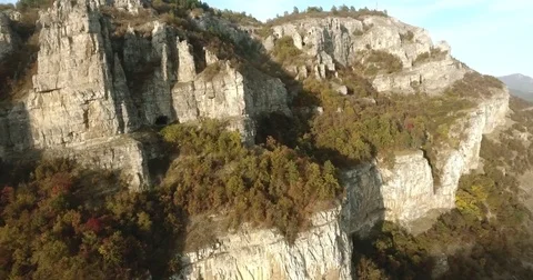 Beautiful Cliffs On Sunset 4K Stock Footage 81220106