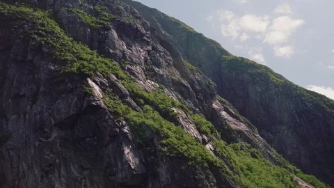Beautiful cliffs in Western Brook Pond in Gros Morne Newfoundland Stock Footage 77895305