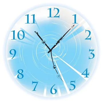 Beautiful clock Clock for desktop on white background, vector art Copyrigh... Stock Photos