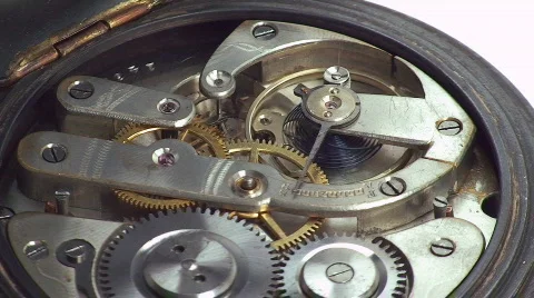 Beautiful clock mechanism Stock Footage 328402