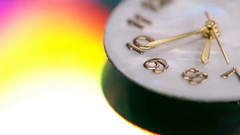 Beautiful clock shot with macro lens Stock Footage 74616920