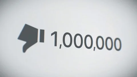 Beautiful Close-up Counter of Dislikes Quickly Increasing to One Million. Stock Footage 73227675