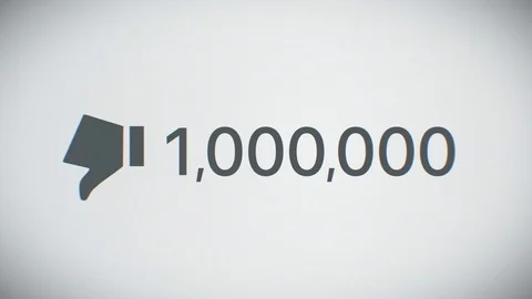 Beautiful Close-up Counter of Dislikes Quickly Increasing to One Million. Stock Footage 73228181