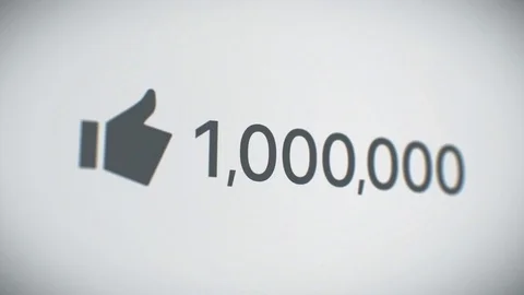 Beautiful Close-up Counter of Likes Quickly Increasing to One Million. Stock Footage 73228792