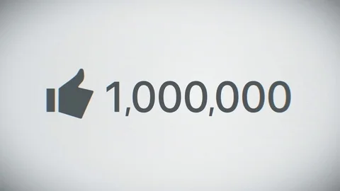 Beautiful Close-up Counter of Likes Quickly Increasing to One Million. Video stock 73229314