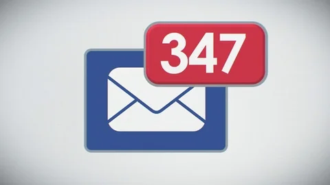 Beautiful Close-up of E-mail Inbox with Messages. Many Letters Stock Footage 73235131