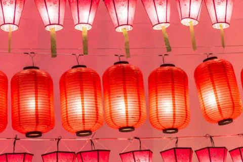 Beautiful close-up international lanterns Stock Photos