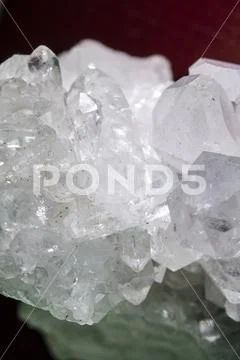 Beautiful Close Up of Rock Quartz Crystal Gemstone Stock Photos