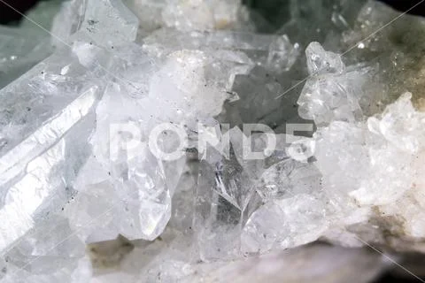 Beautiful Close Up of Rock Quartz Crystal Gemstone Stock Photos