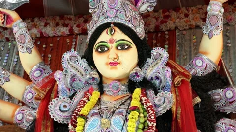 Beautiful Closeup of Indian Goddess Maa ... | Stock Video | Pond5