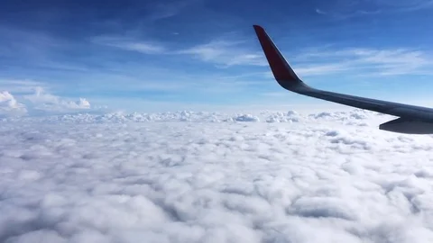 The beautiful cloud on the airplane. Stock Footage