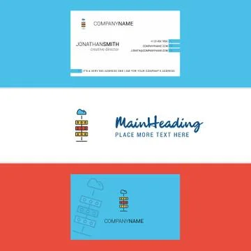 Beautiful Cloud computing  Logo and business card. vertical Design Vector Illustrazione stock
