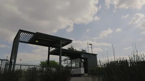 Beautiful cloud cover time lapse over the upmarket corporate building Stock Footage 253416928