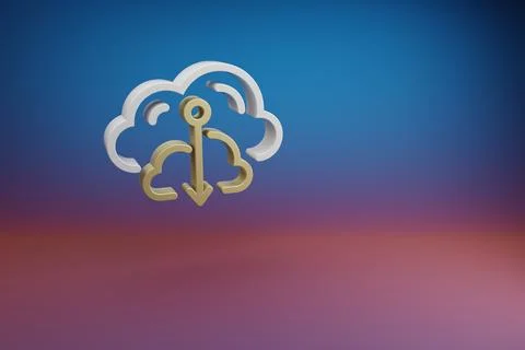 Beautiful Cloud Database Downgrade symbol icon on a bright colored background Illustrazione stock