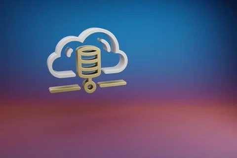 Beautiful Cloud Database Server symbol icon on a bright colored background. 3 Stock Illustration