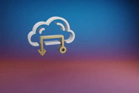 Beautiful Cloud Database symbol icon on a bright colored background. 3d rende Illustrazione stock