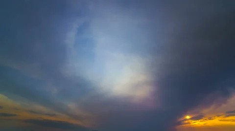 The beautiful cloud flow against the background of sunset Stock Footage 62836615