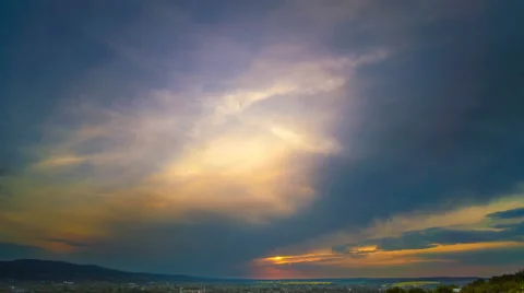The beautiful cloud flow against the background of sunset Stock Footage 62836855