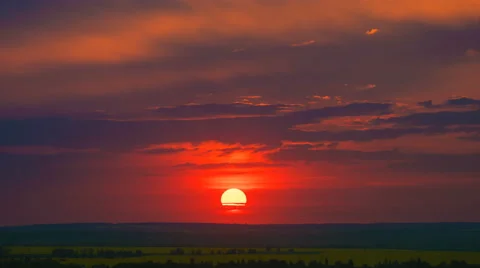 The beautiful cloud flow against the background of sunset Stock Footage 62838640