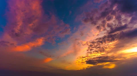 The beautiful cloud flow against the background of sunset Stock Footage 62840230