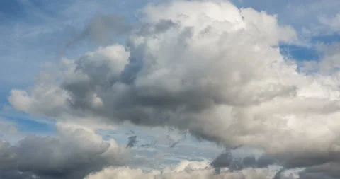 Beautiful cloud flying in blue sky, timelapse. Loop Stock Footage