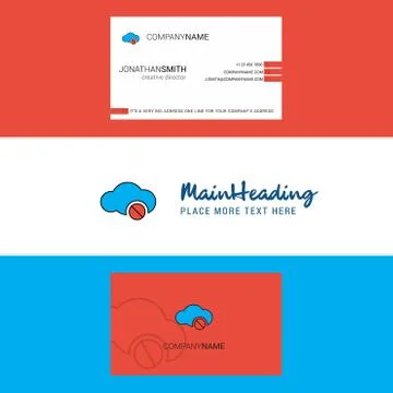 Beautiful Cloud not working Logo and business card. vertical Design Vector Stock Illustration