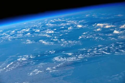 Beautiful cloud pattern seen from space. Digital Enhancement. El Foto stock