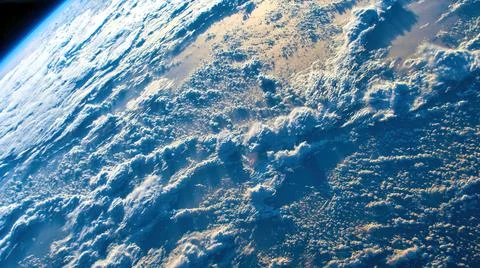 Beautiful cloud pattern seen from space. Digital Enhancement. El Foto stock