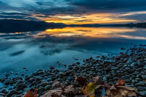 Beautiful cloud reflection on Lake Constance winter Stock Photos