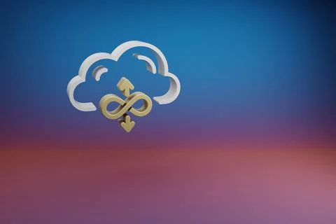 Beautiful Cloud Server Bandwidth symbol icon on a bright colored background.  Stockillustratie