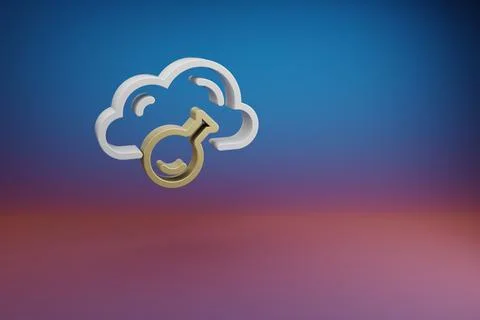 Beautiful Cloud Server Technology symbol icon on a bright colored background. Stock Illustration