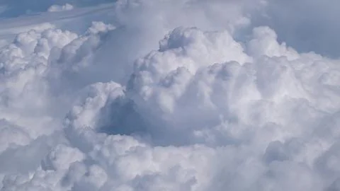 The beautiful cloud in the sky background view from airplane. Stock Photos