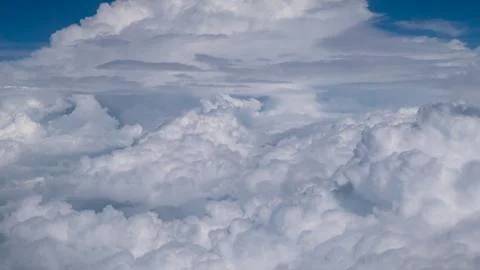 The beautiful cloud in the sky background view from airplane. Stock Photos