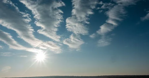 Beautiful cloud space weather beautiful blue sky glow cloud background. Sky 4K Stock Footage 126507236