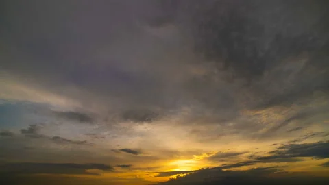 The beautiful cloud stream on the sunset background Stock Footage 110442045