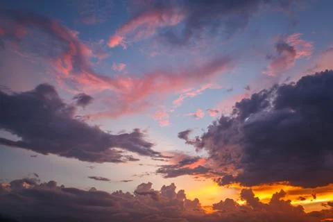 Beautiful cloud texture at sunset Stock Photos