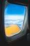 The beautiful cloud view from the plane porthole Photo