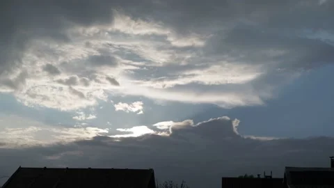 Beautiful clouds after rain. in the middle of the clear sky under the Stock Footage 158106026