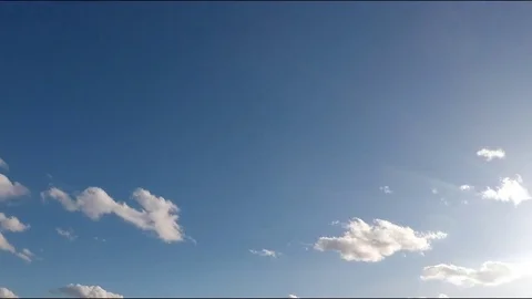 Beautiful clouds and sun in the blue sky timelapse Stockbeeldmateriaal 82048784