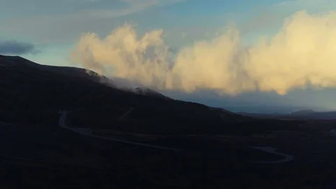 Beautiful clouds approaching Mount Etna Stock Footage 88565218
