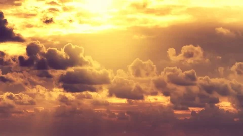 Beautiful clouds are moving at the sunset. Stock Footage 99891835