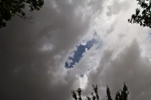 Beautiful clouds in the background before the rain Foto stock